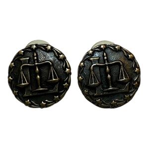Raffine Bronze Libra Zodiac Post Earrings